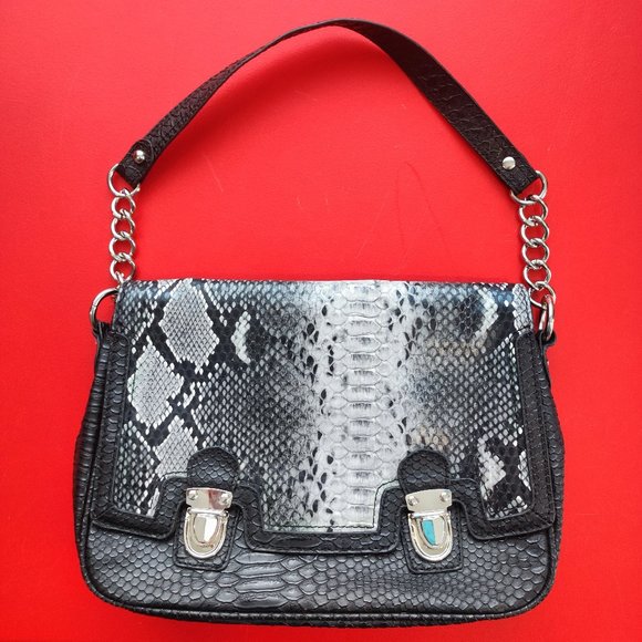 Cleo faux snake leather hand bag / purse - Picture 1 of 10
